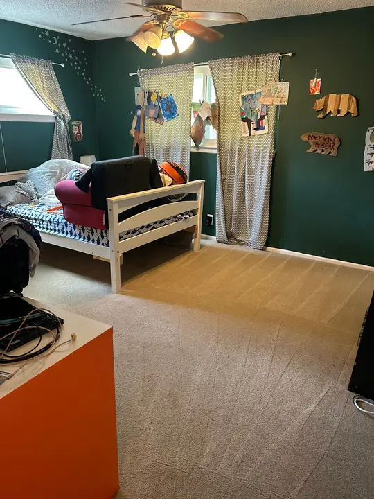 The Service Shown Is Carpet Cleaning Focusing On Removing Dirt And Stains From The Carpeted Floor Area